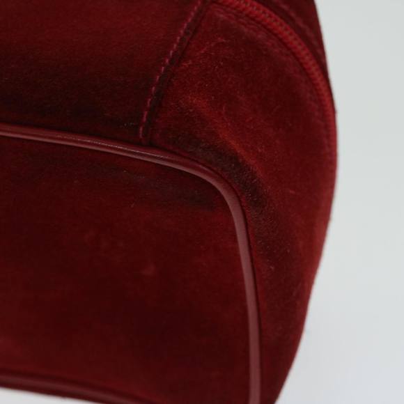 GUCCI Vanity Cosmetic Pouch Suede Red 032 1705 0141 Auth 66538 - Picture 15 of 16